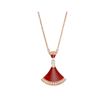 Ember Pendant – Carnelian & Diamond Detail, 14k Gold-Plated Alloy