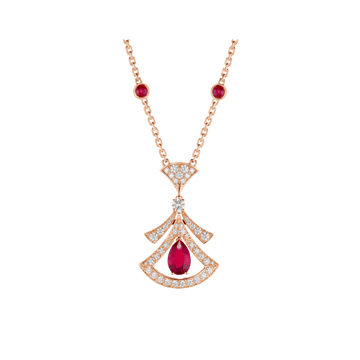 Aurora Necklace – Carnelian & Diamonds in Gold-Plated Silver Alloy
