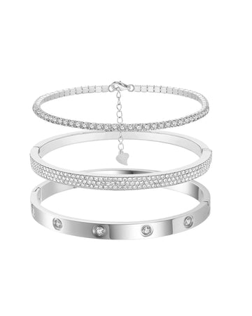 Ariana, Lolita, Taya Set Silver – Elegant Bracelet & Bangles Set