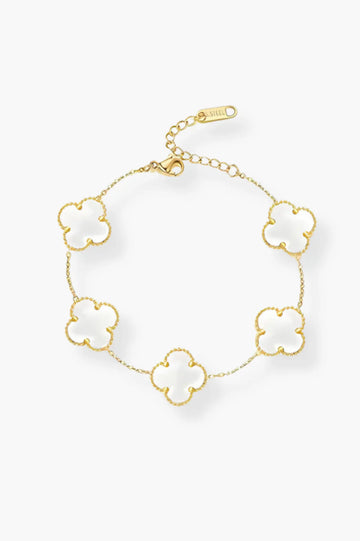 Upabov White Pearl Bracelet Gold