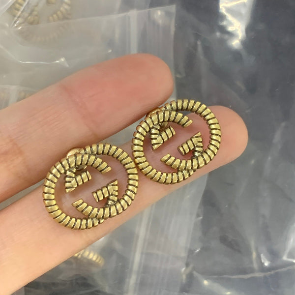 Elegant GG Letter Stud Earrings – Gold-Plated Minimal Luxe Code 1329