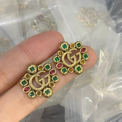 Elegant GG Letter Stud Earrings – Gold-Plated Minimal Luxe Code 1328