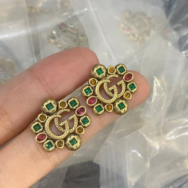 Elegant GG Letter Stud Earrings – Gold-Plated Minimal Luxe Code 1328