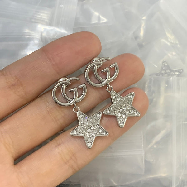 Elegant GG Letter Stud Earrings – Gold-Plated Minimal Luxe Code 1327
