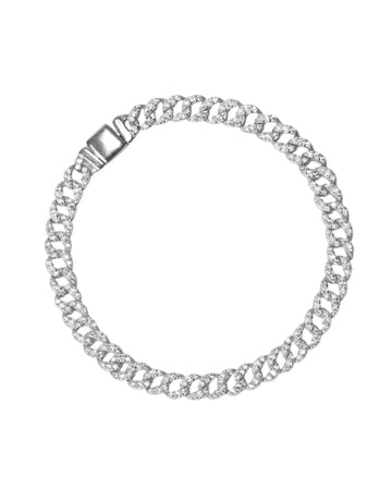 Elegant Paris Link Bracelet Silver with Zirconia Crystals