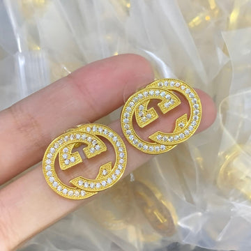 Elegant GG Letter Stud Earrings – Gold-Plated Minimal Luxe Code 1336