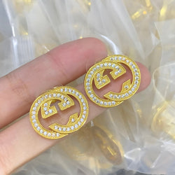 Elegant GG Letter Stud Earrings – Gold-Plated Minimal Luxe Code 1336