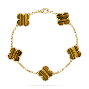 Tiger Eye Bracelet Dupe, Vintage Alhambra bracelet, 5 motifs