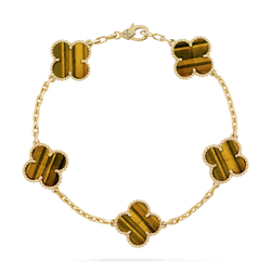 Tiger Eye Bracelet Dupe, Vintage Alhambra bracelet, 5 motifs