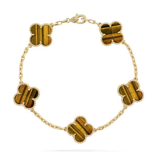 Tiger Eye Bracelet Dupe, Vintage Alhambra bracelet, 5 motifs