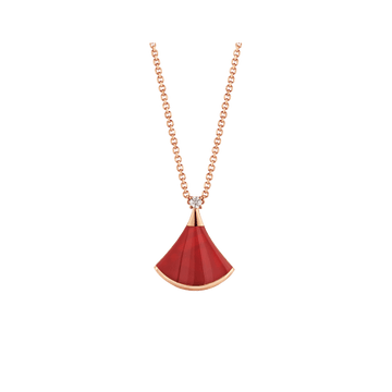 Serenity Necklace – Carnelian with a Single Diamond, Gold-Plated Silver