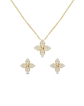 Lillie Set Gold Elegant Jewelry with Zirconia Crystals