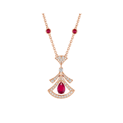 Aurora Necklace – Carnelian & Diamonds in Gold-Plated Silver Alloy