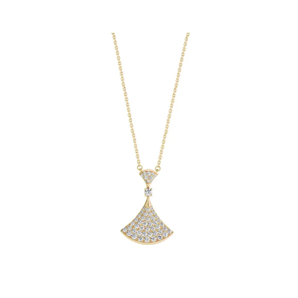 Radiance Necklace – Fully Set Diamonds on 14k Gold-Plated Silver