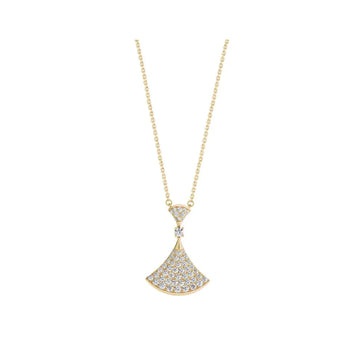 Radiance Necklace – Fully Set Diamonds on 14k Gold-Plated Silver