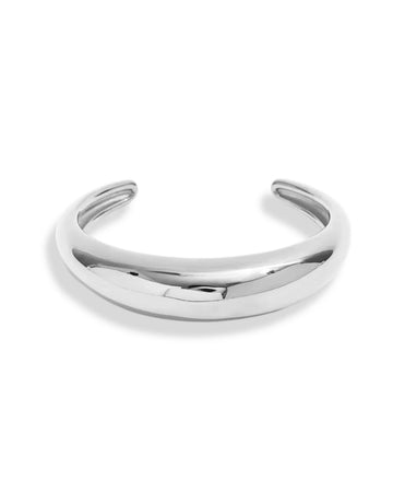 Elaya Cuff Silver Stylish Rhodium Plated Bracelet 17cm