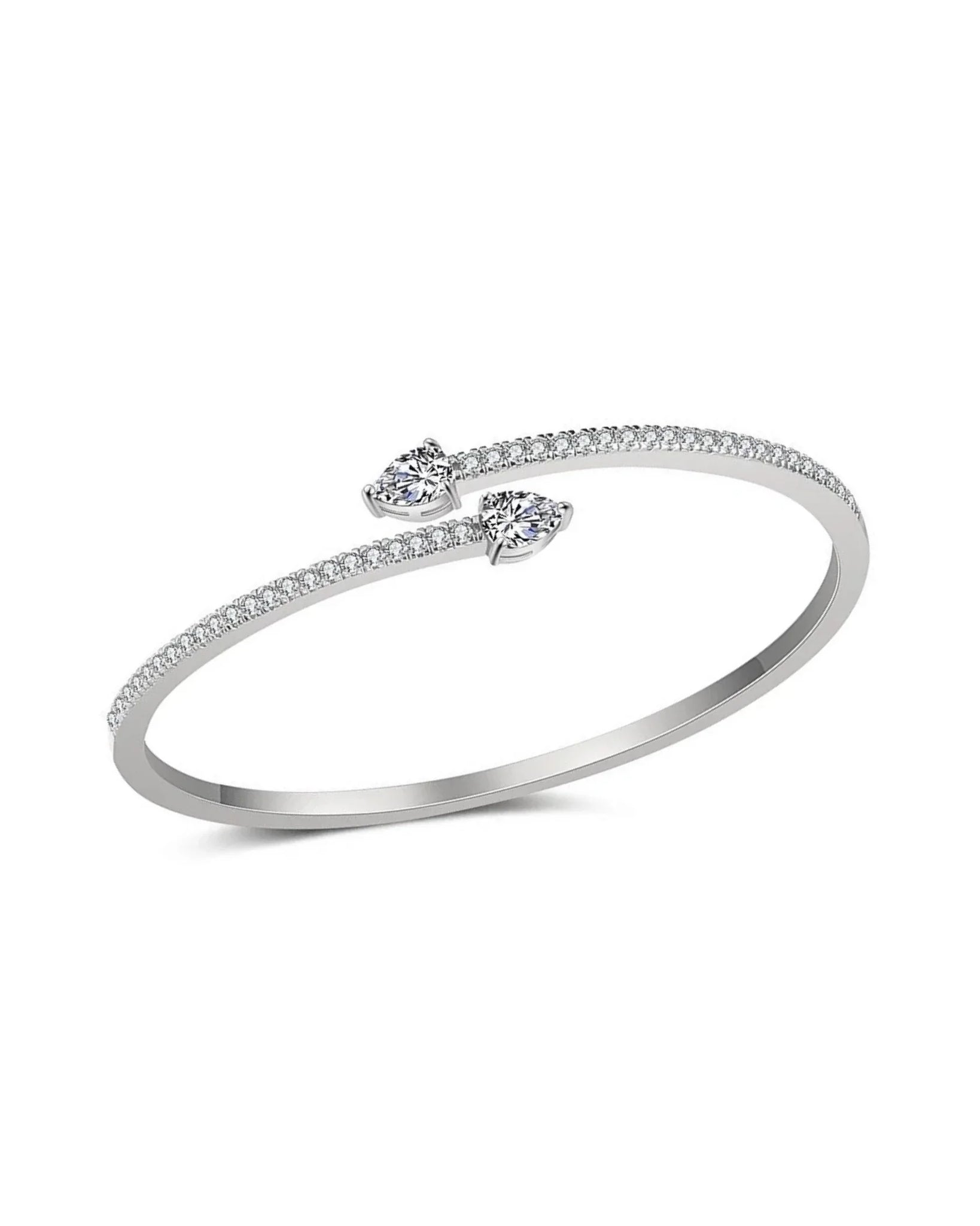 Amari Cuff Silver with Zirconia Crystals for Elegant Style