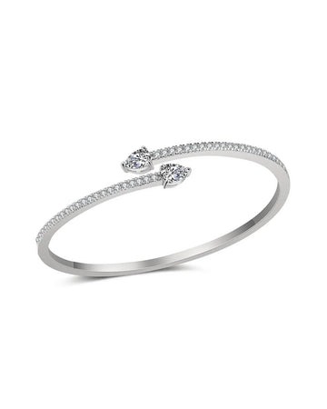 Amari Cuff Silver with Zirconia Crystals for Elegant Style