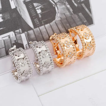 Kaleidoscope Earrings, Perlée clovers hoop earrings