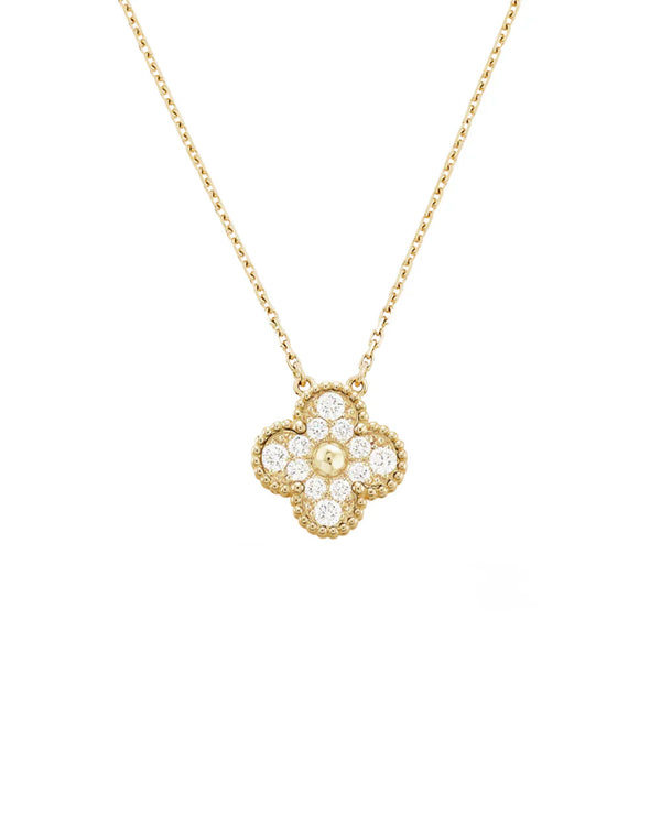 Elegant Capri Crystal Necklace in 18k Gold Plating