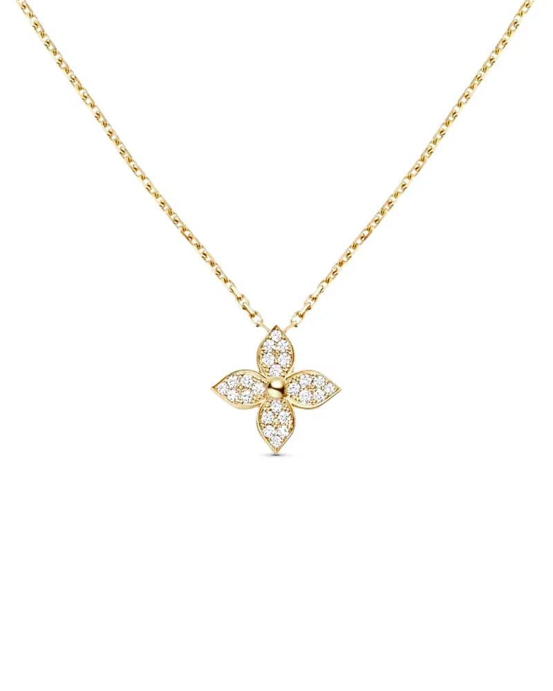 Lillie Necklace Gold with 18k Plating and Zirconia Crystals