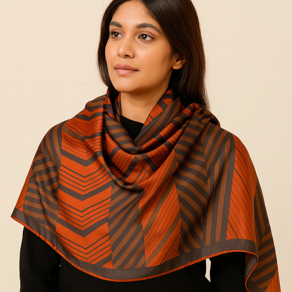 Luxury Printed Large Silk Scarf - LUXURY SCARF 90 * 180 CMS