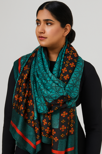 Luxury Printed Large Silk Scarf - LUXURY SCARF 90 * 180 CMS