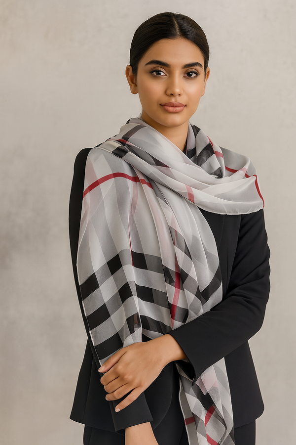 Luxury Printed Large Scarf - LUXURY SCARF 180 * 140 CMS - 585831285836_WHI