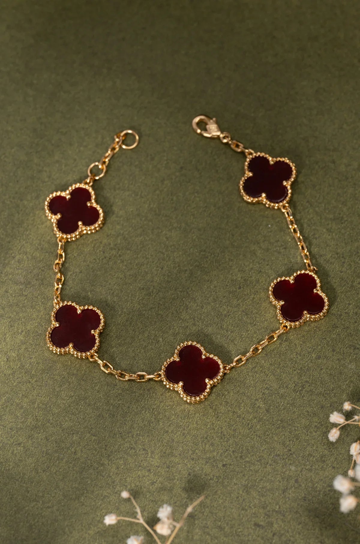 Red Enamel Blossom Bracelet