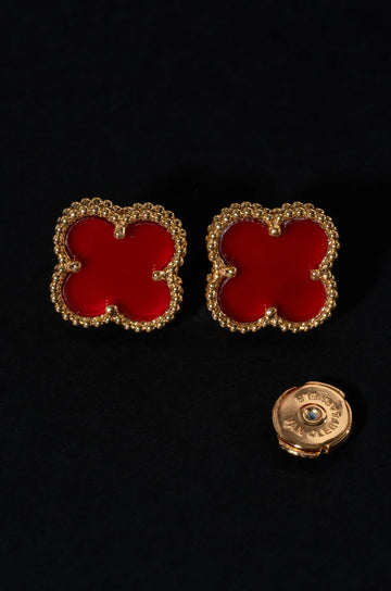 Red Petal Charms Studs