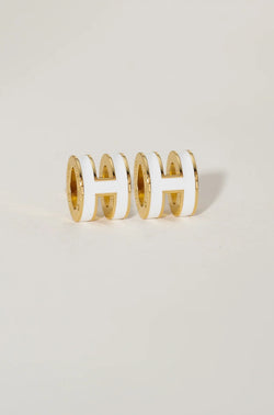 White Barrel Luxe Studs