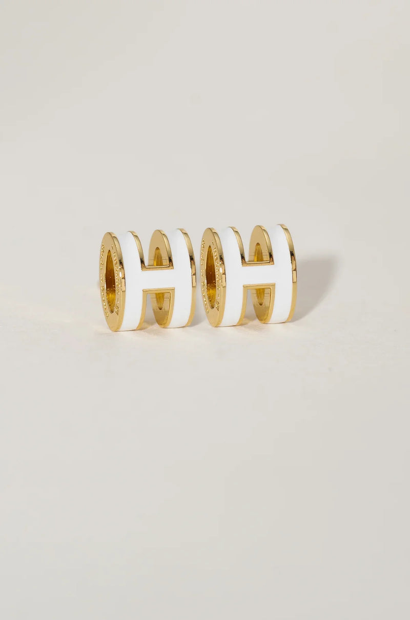 White Barrel Luxe Studs