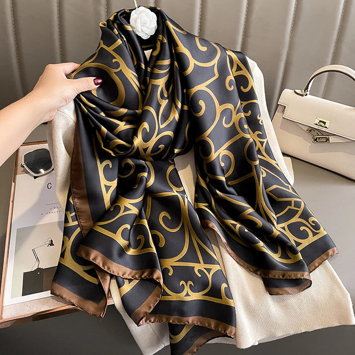 Luxury Printed Large Silk Scarf - LUXURY SCARF 90 * 180 CMS