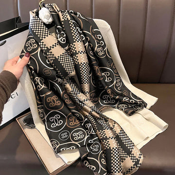 Luxury Printed Large Silk Scarf - LUXURY SCARF 90 * 180 CMS