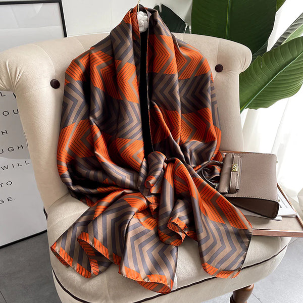 Luxury Printed Large Silk Scarf - LUXURY SCARF 90 * 180 CMS