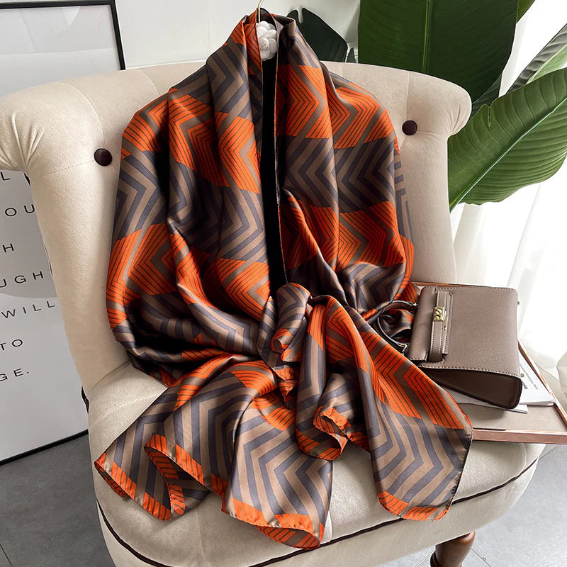 Luxury Printed Large Silk Scarf - LUXURY SCARF 90 * 180 CMS