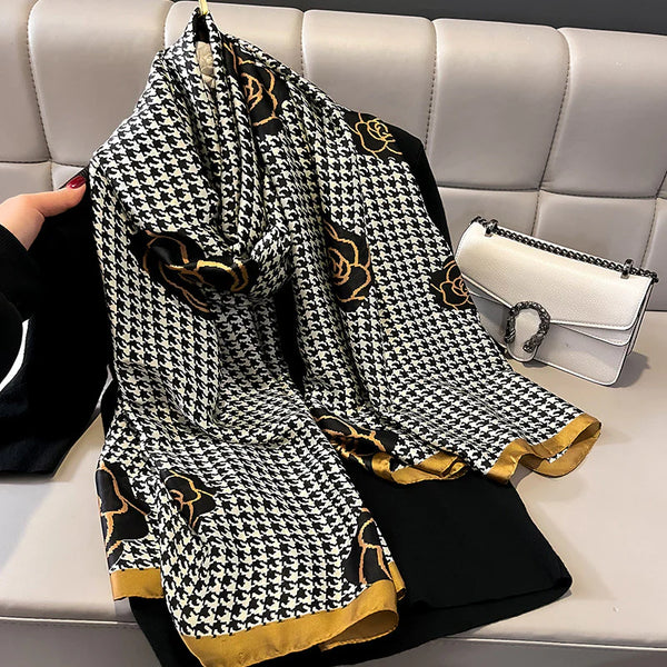 Luxury Printed Large Silk Scarf - LUXURY SCARF 90 * 180 CMS