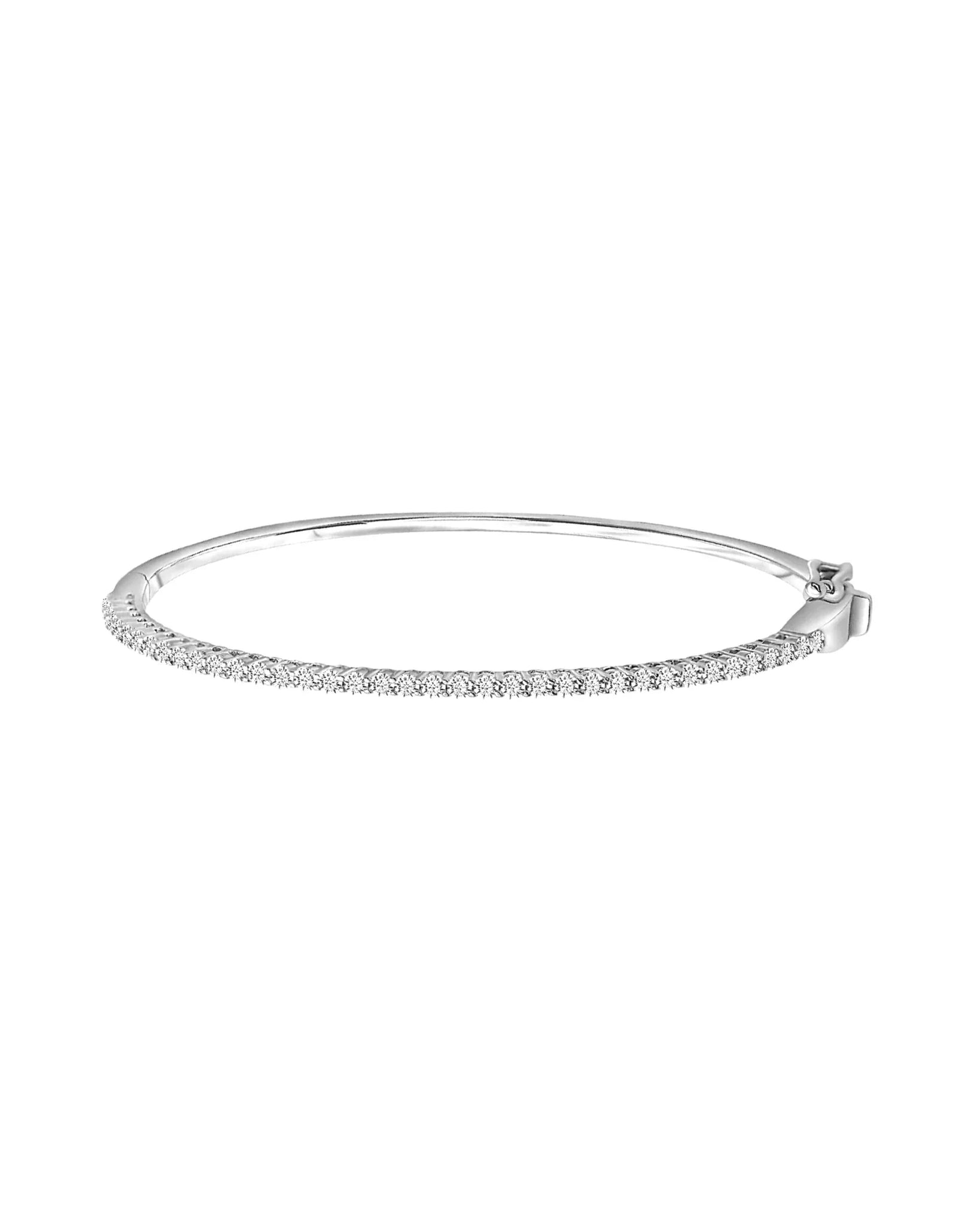 Saski Bangle Silver with Zirconia Crystals for Elegance