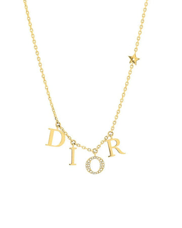 CD Necklace Gold with 18k Plating and Zirconia Crystals