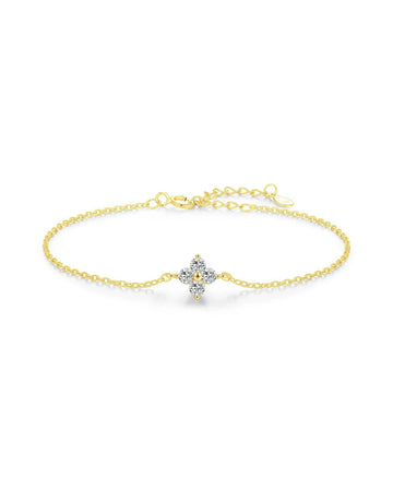 Maya Bracelet Gold with Zirconia Crystals and Silver Base