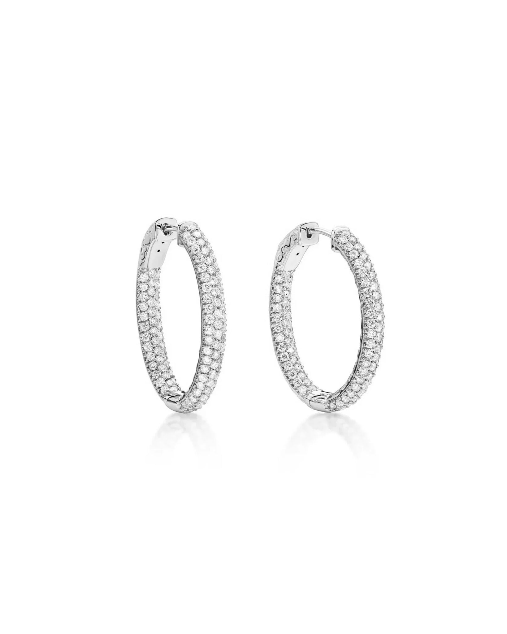 Hailey Hoops Silver Stylish Earrings with Zirconia Crystals