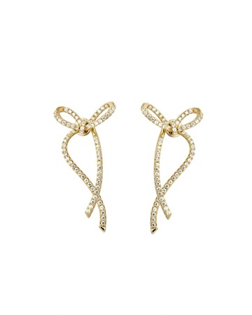 Dolly Earrings Gold with Zirconia Crystals in 18k Finish