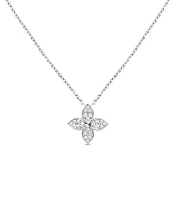 Lillie Necklace Silver with Zirconia Crystals 41cm Length