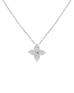 Lillie Necklace Silver with Zirconia Crystals 41cm Length