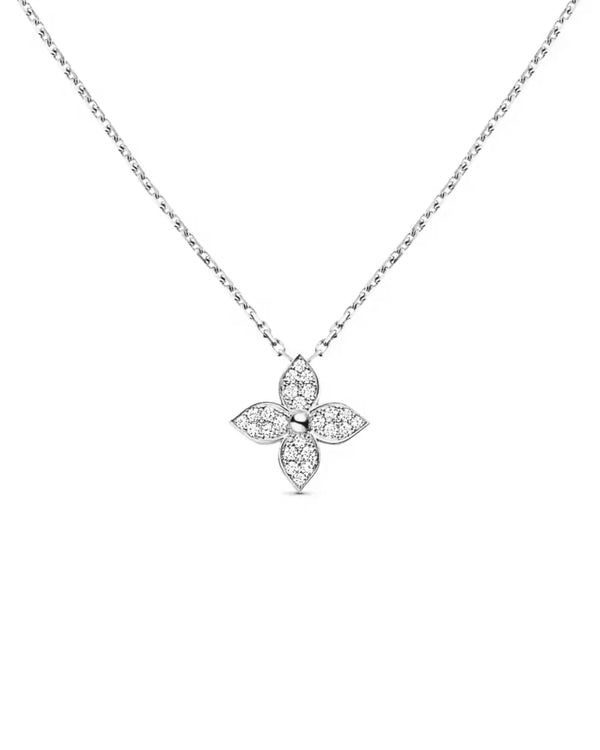 Lillie Necklace Silver with Zirconia Crystals 41cm Length