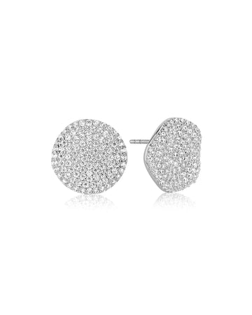 Gwen Earrings Silver with Rhodium Plating and Zirconia