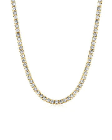 Tiffany Tennis Necklace Gold 3MM with Zirconia Crystals