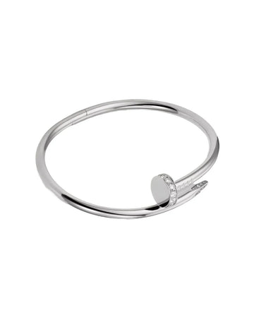 Kourtney Bangle Silver with Rhodium Plating and Crystals