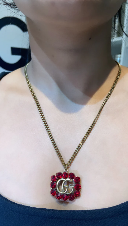 GG RED STONE PENDANT