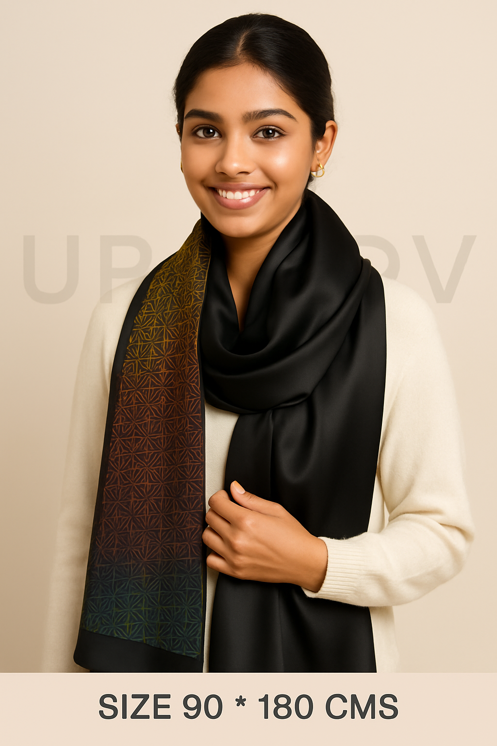 Luxury Printed Large Silk Scarf - LUXURY SCARF 90 * 180 CMS